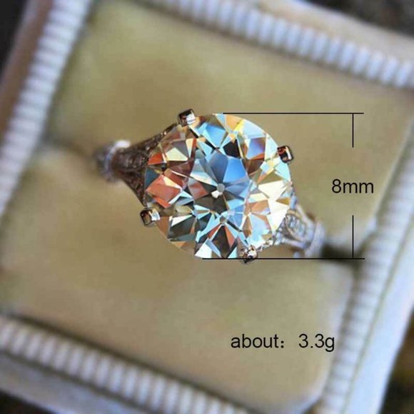 NEW 925 Silver White Sapphire Ring - Picture 4 of 4